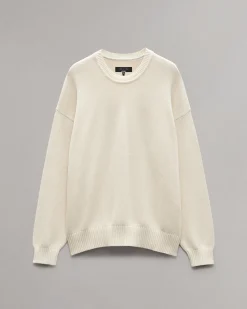 rag & bone Clarkson Relaxed Fit Cotton Sweater Turtledove Fashion