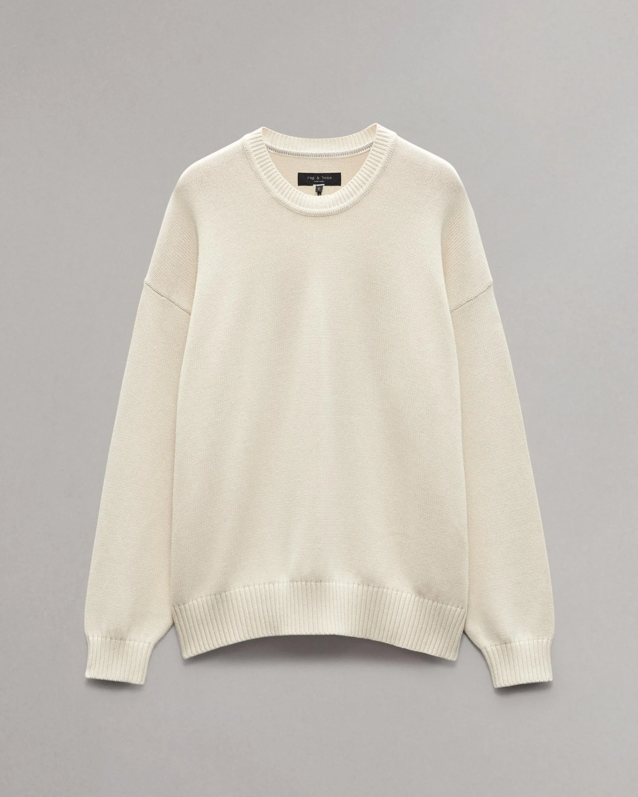 rag & bone Clarkson Relaxed Fit Cotton Sweater Turtledove Fashion