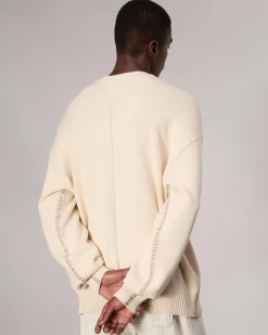 rag & bone Clarkson Relaxed Fit Cotton Sweater Turtledove Fashion