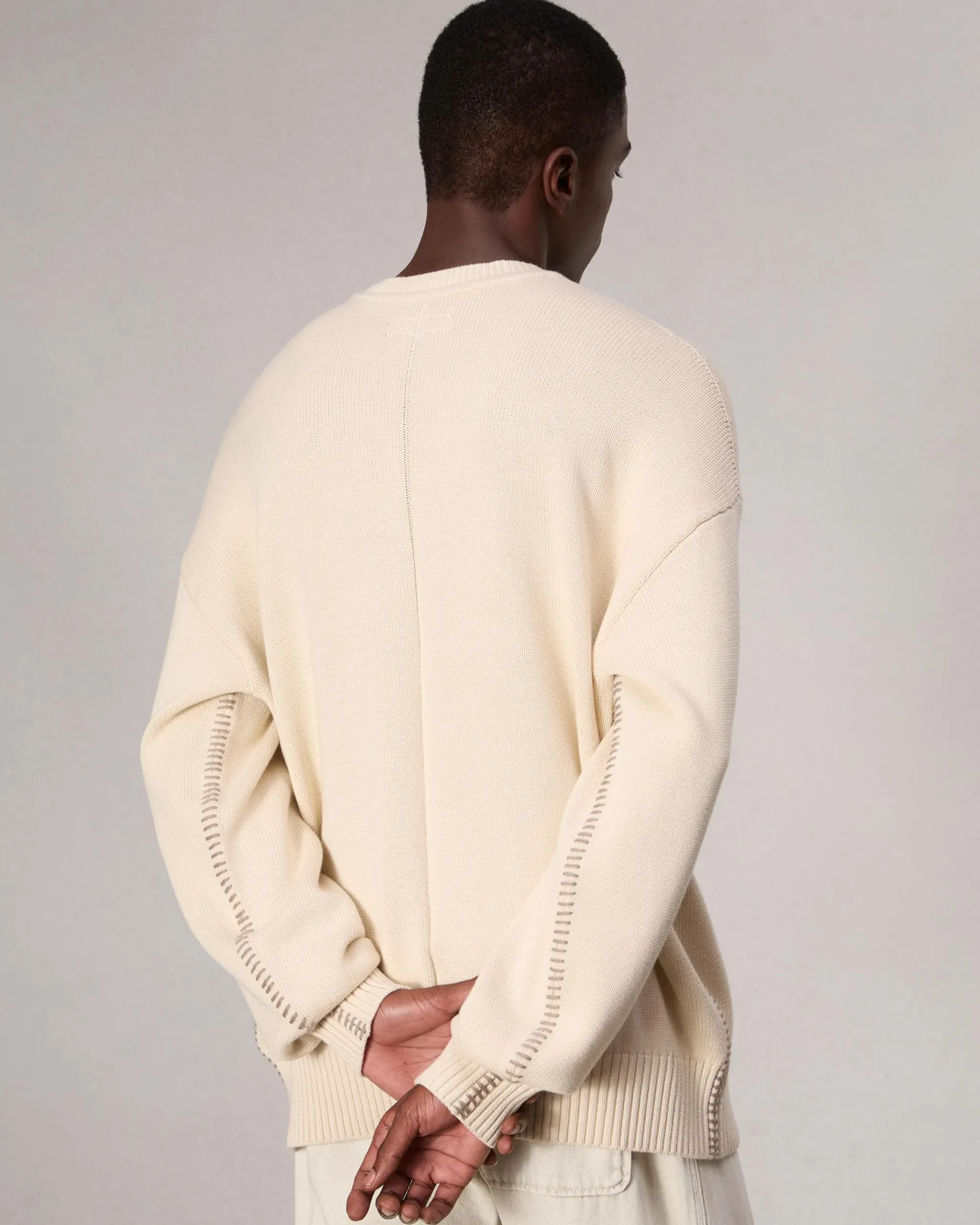 rag & bone Clarkson Relaxed Fit Cotton Sweater Turtledove Fashion