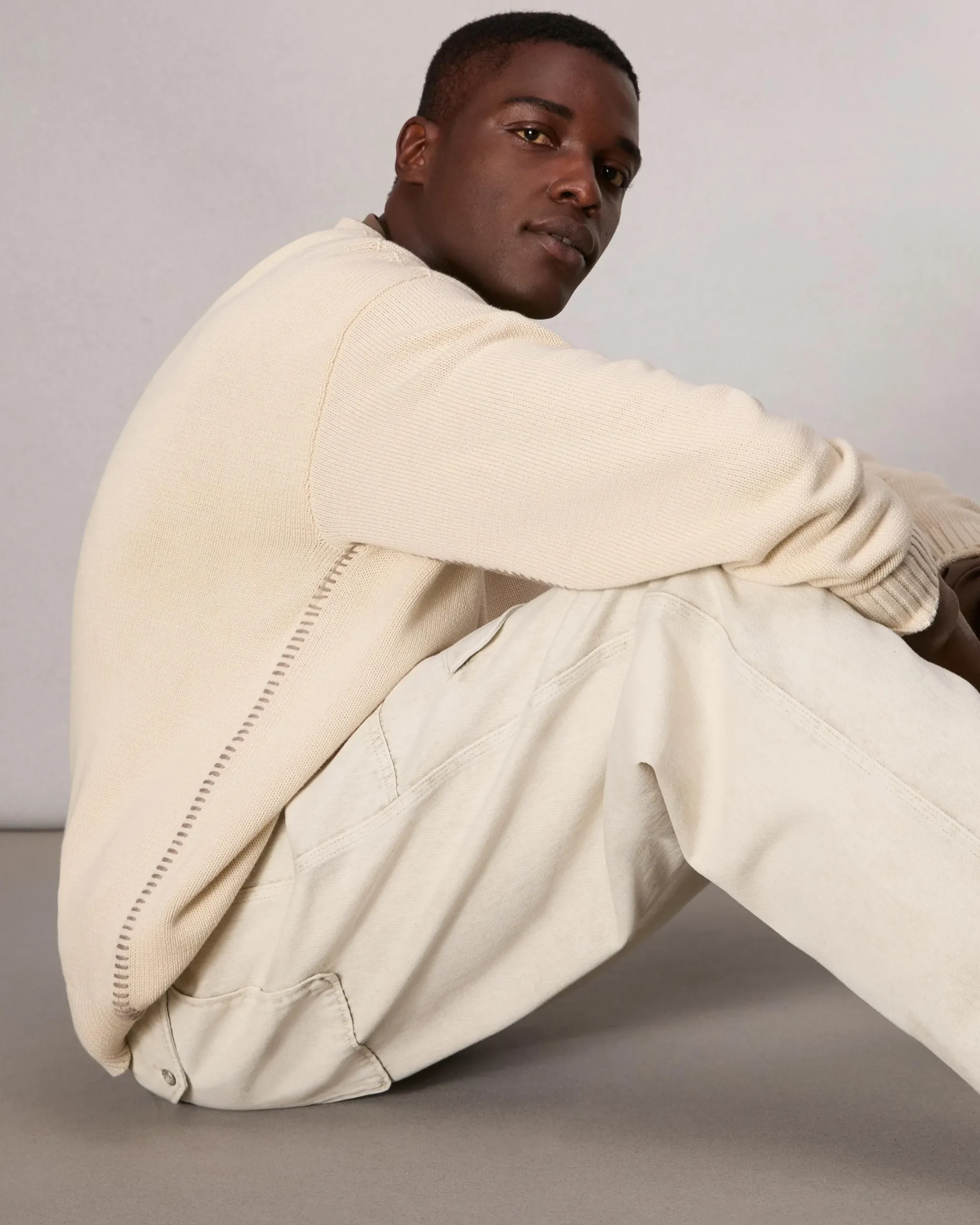 rag & bone Clarkson Relaxed Fit Cotton Sweater Turtledove Fashion