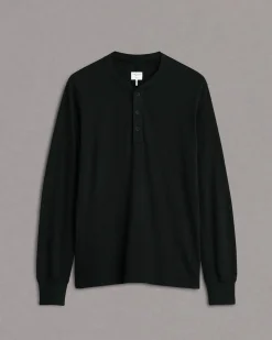rag & bone Classic Flame Henley Jet Black Hot