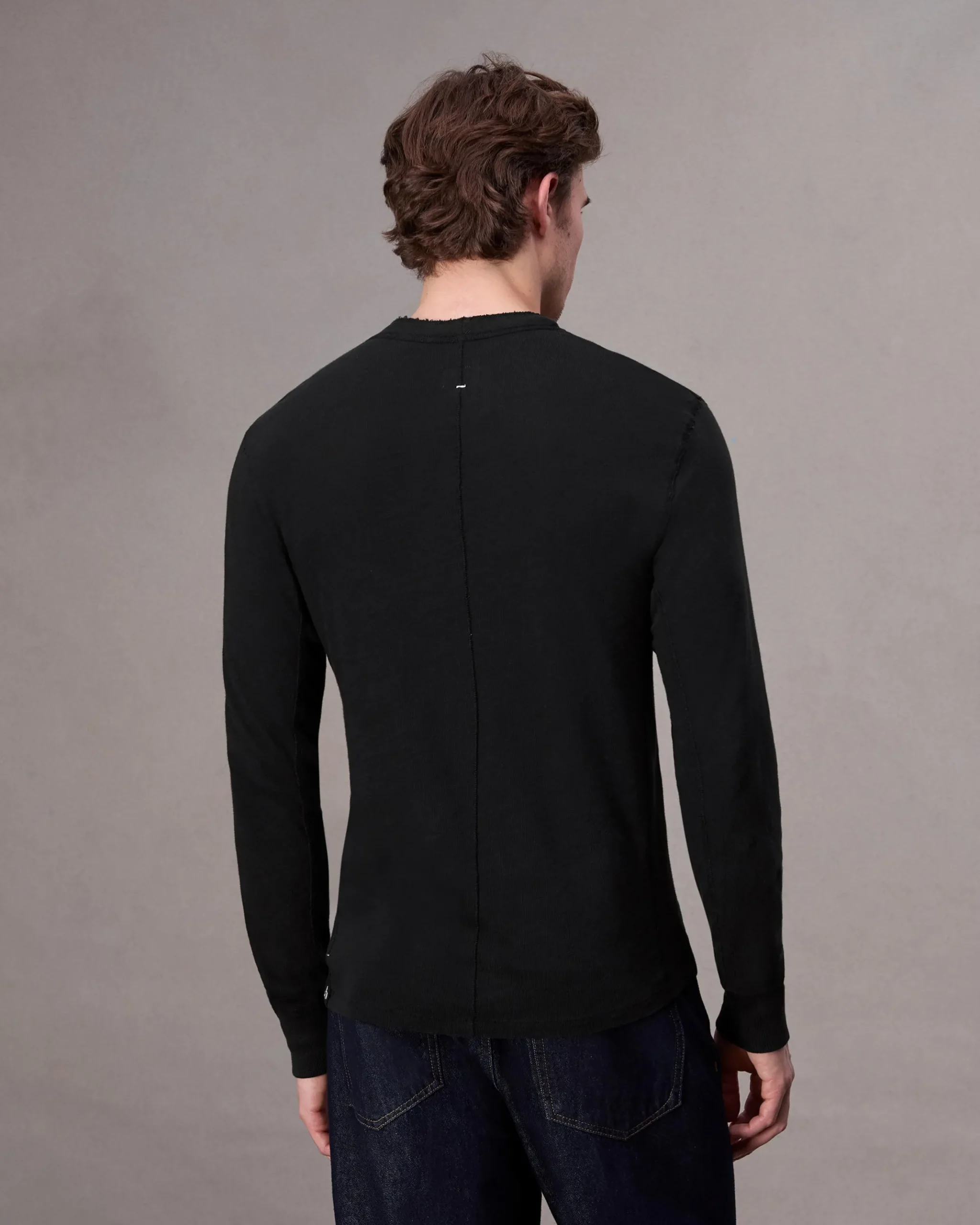 rag & bone Classic Flame Henley Jet Black Hot