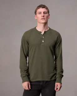 rag & bone Classic Flame Henley Shirt Forest Green Discount