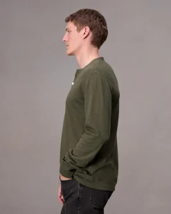 rag & bone Classic Flame Henley Shirt Forest Green Discount