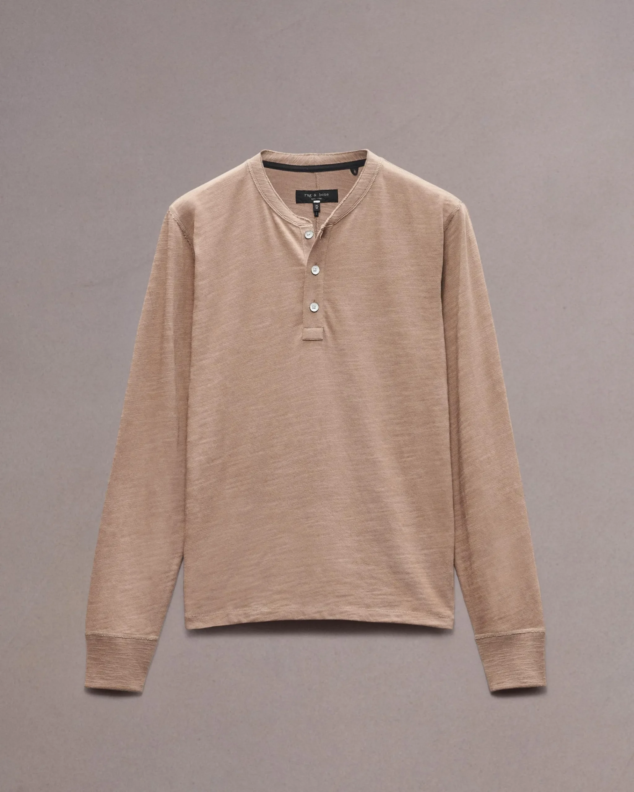 rag & bone Classic Flame Henley Shirt Desert Hot