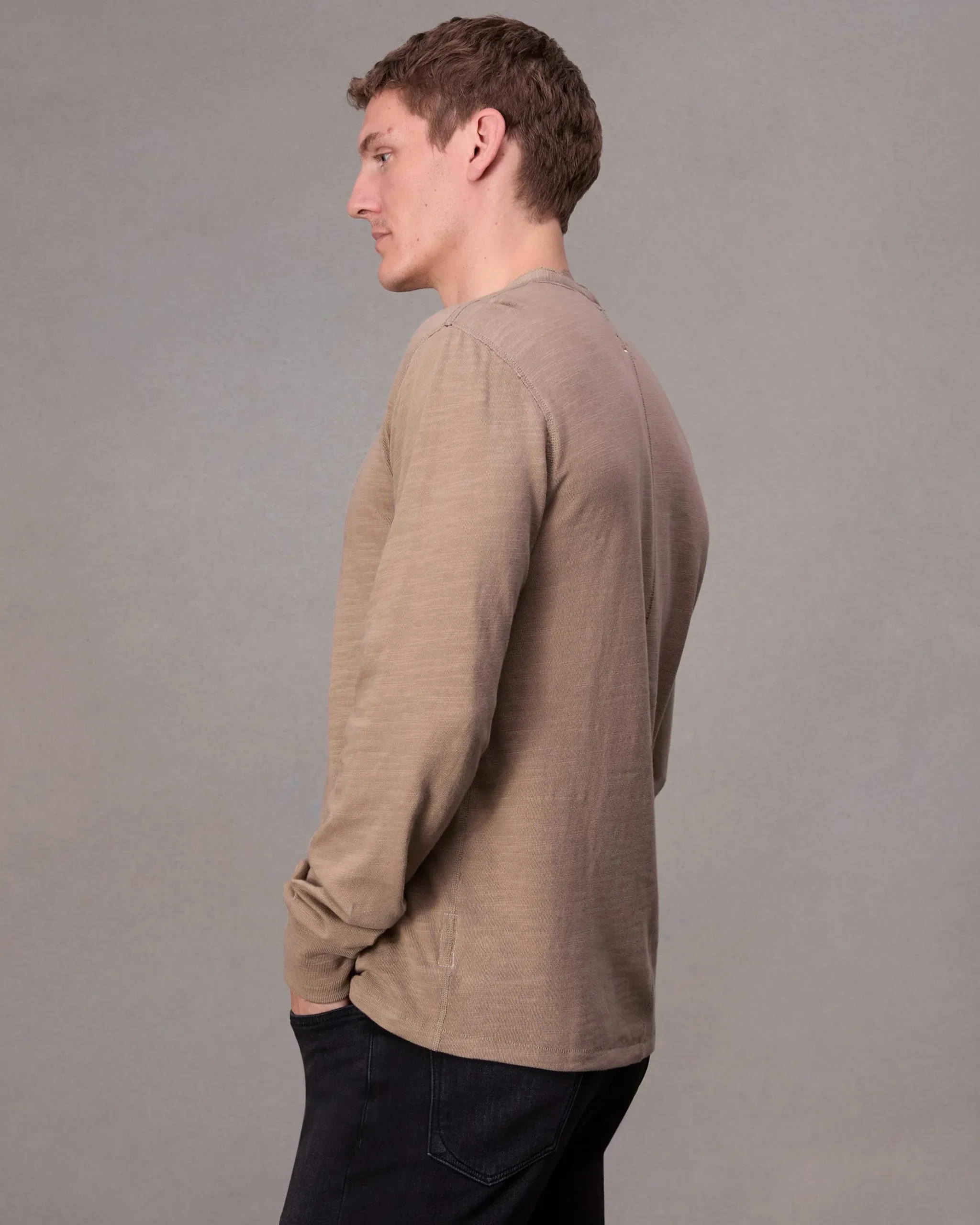 rag & bone Classic Flame Henley Shirt Desert Hot
