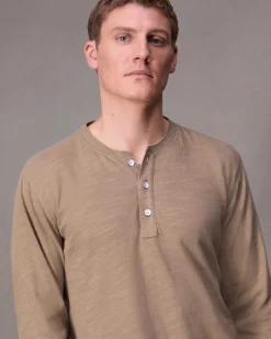 rag & bone Classic Flame Henley Shirt Desert Hot