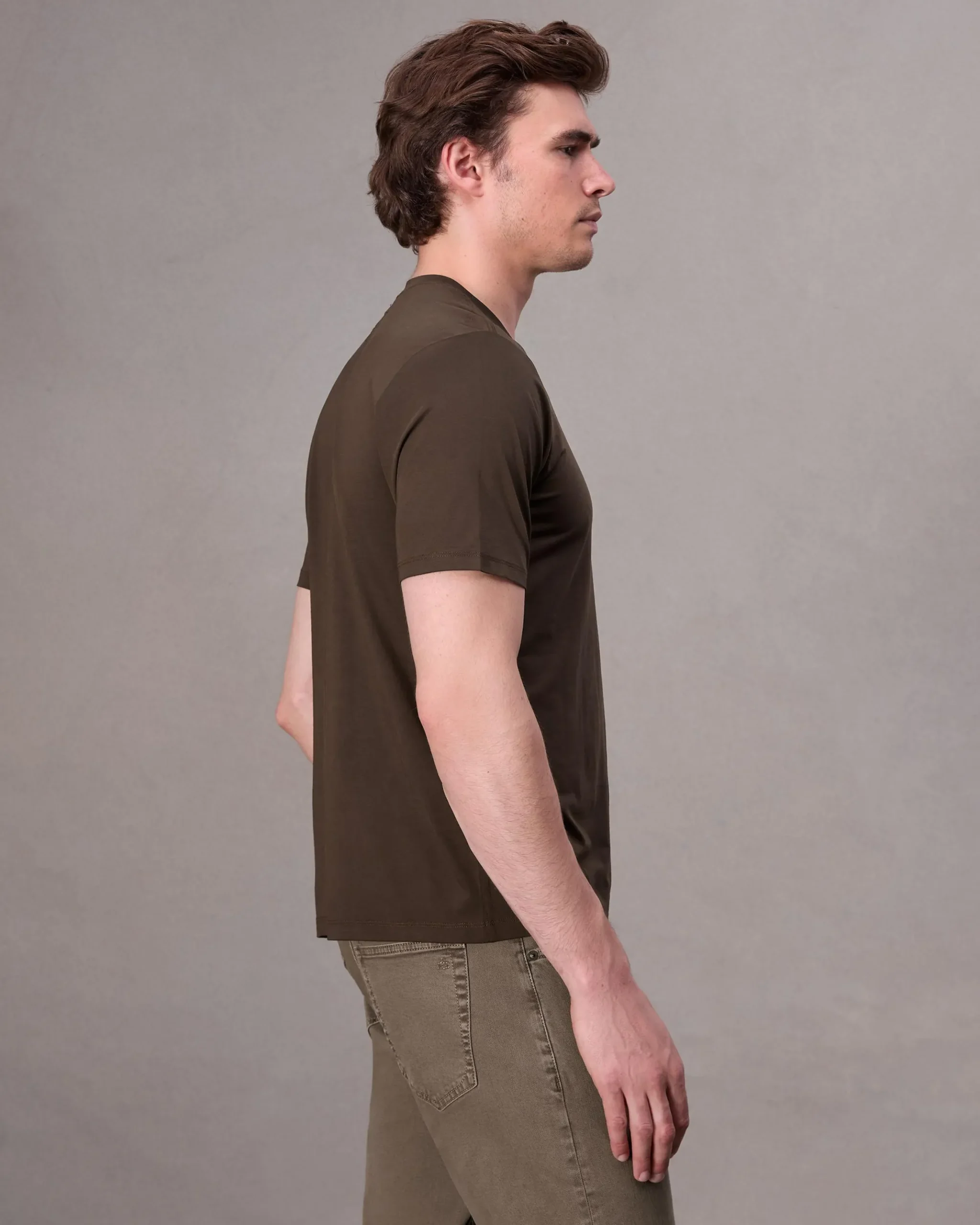 rag & bone Classic Tech Jersey Tee Slate Brown Hot