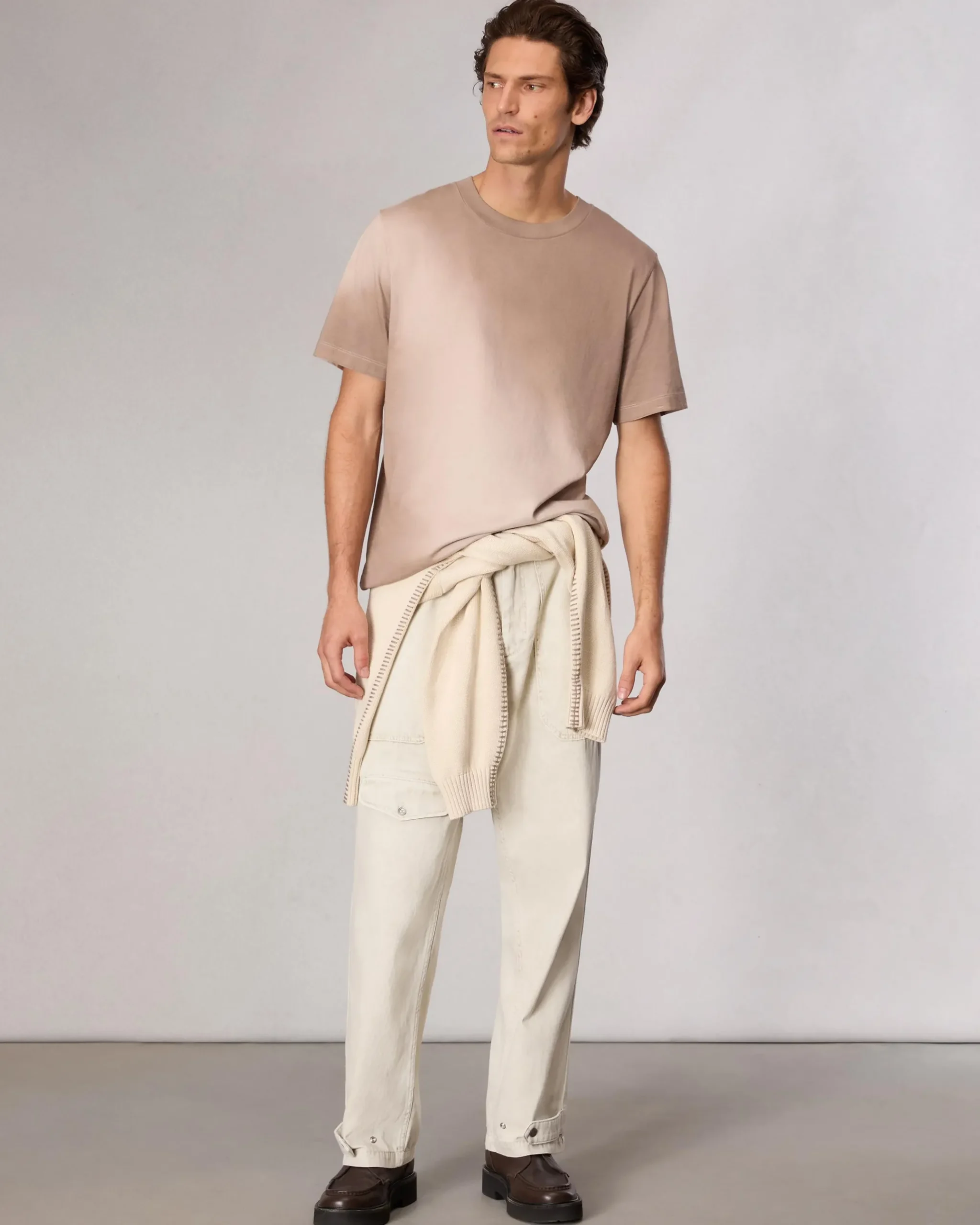 rag & bone Cliff Relaxed Fit Cotton T-Shirt Light Tan Hot