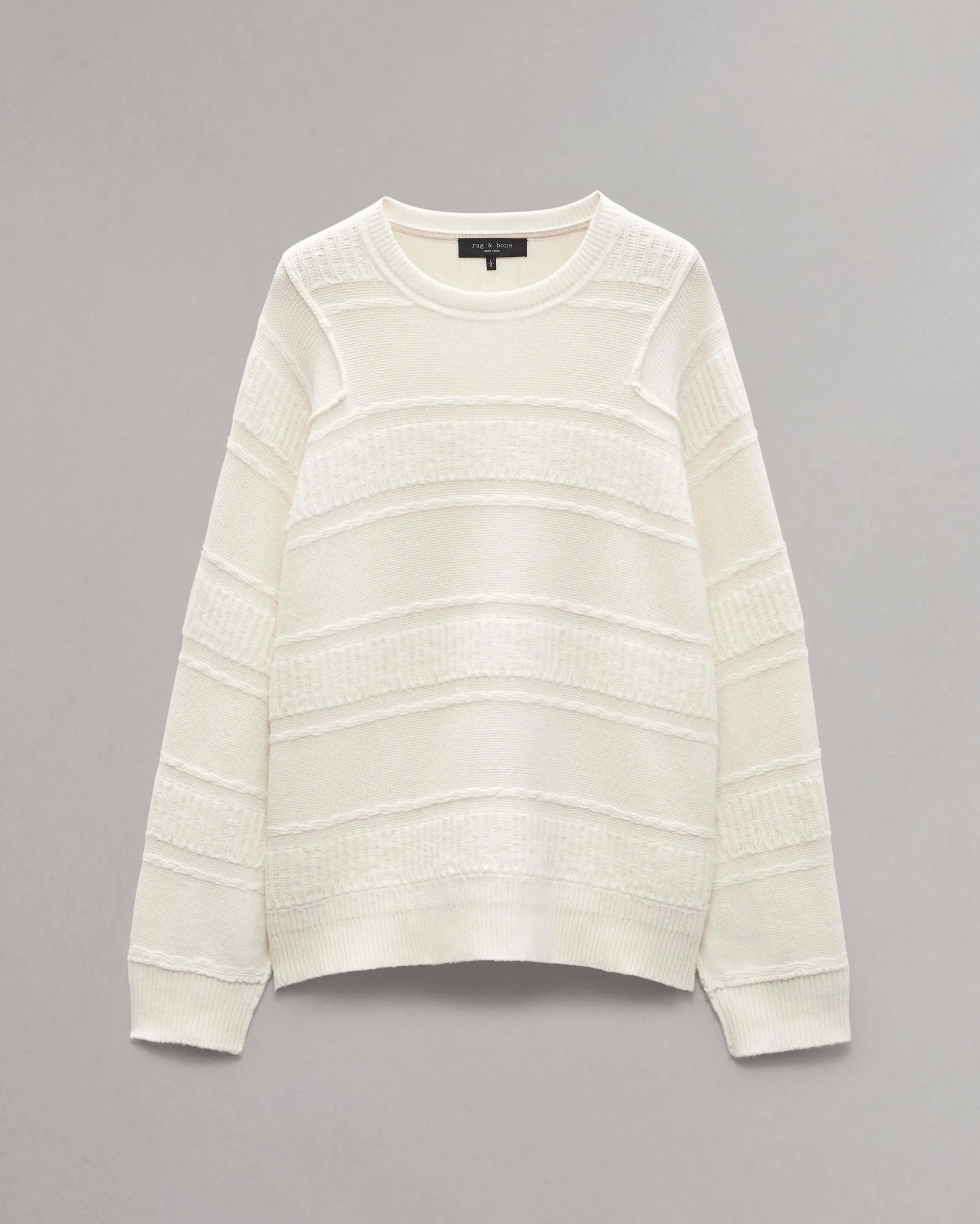 rag & bone Colton Relaxed Fit Wool-Blend Sweater Ivory Store