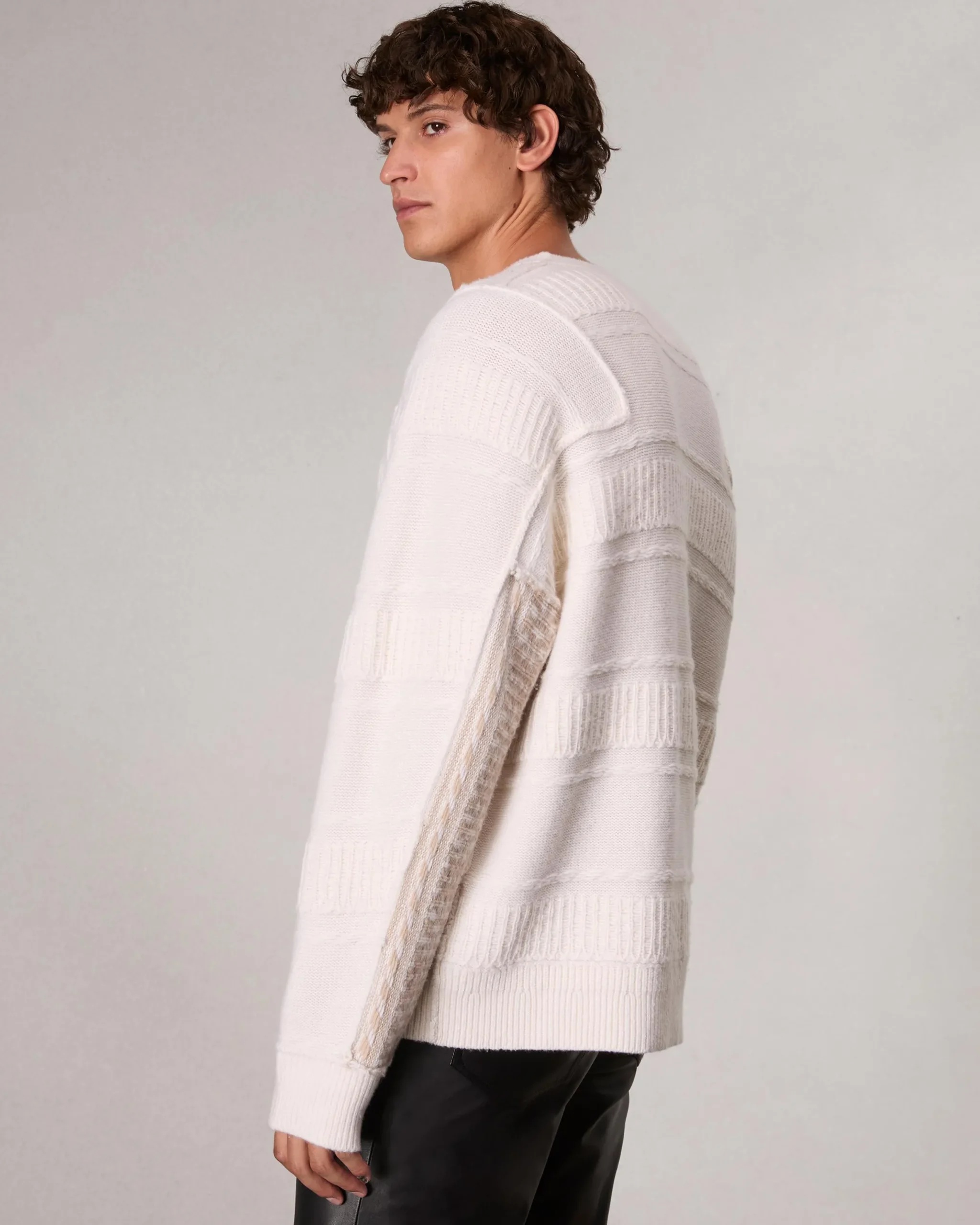 rag & bone Colton Relaxed Fit Wool-Blend Sweater Ivory Store