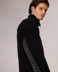 rag & bone Colton Relaxed Fit Zip-Up Sweater Black New