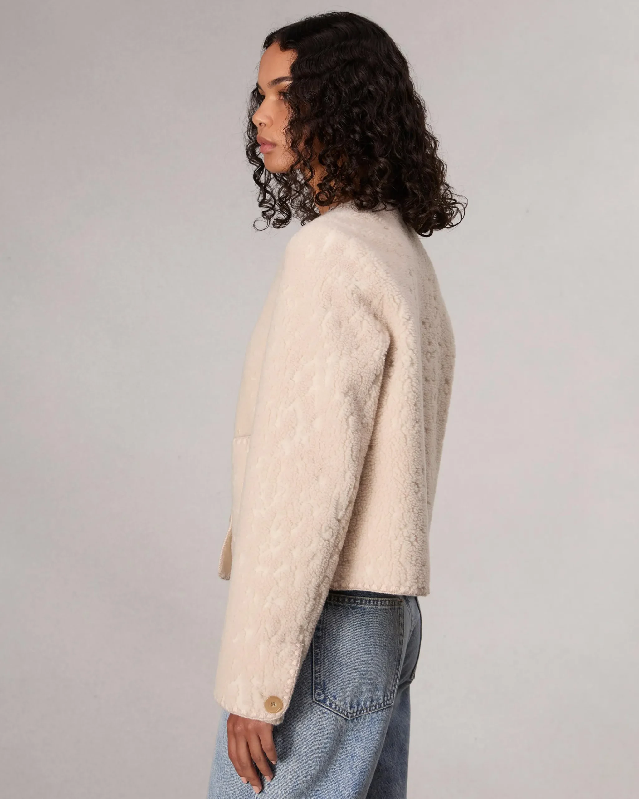 rag & bone Cove Faux Shearling Jacket Ivory Fashion
