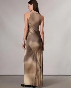 rag & bone Daisy Satin Maxi Dress Brown Multi Sale