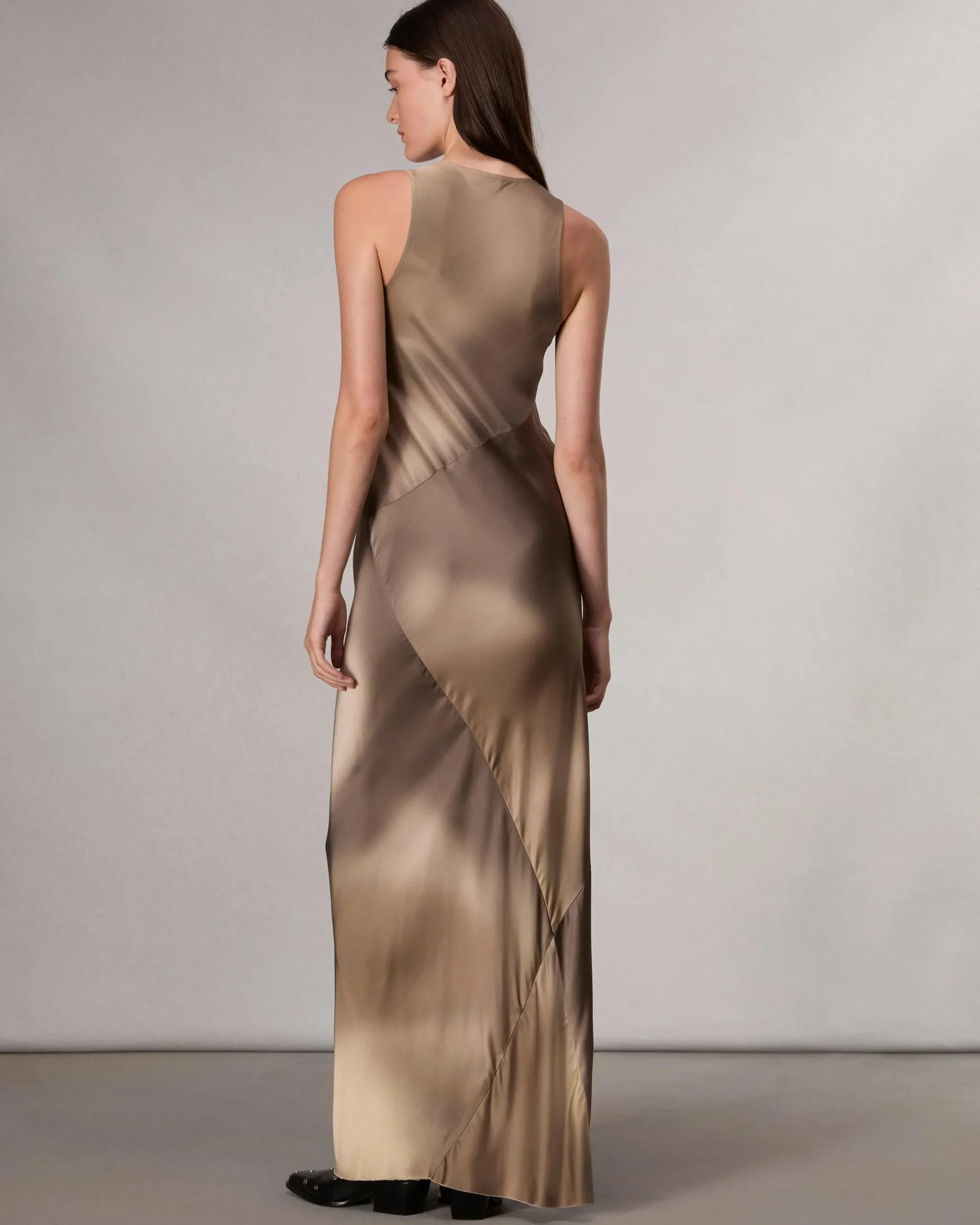 rag & bone Daisy Satin Maxi Dress Brown Multi Sale