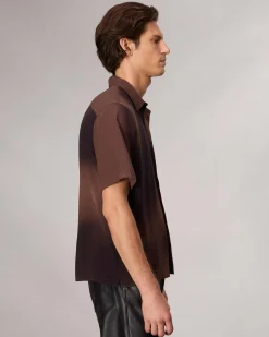 rag & bone Dalton Printed Shirt Brown Gradient New