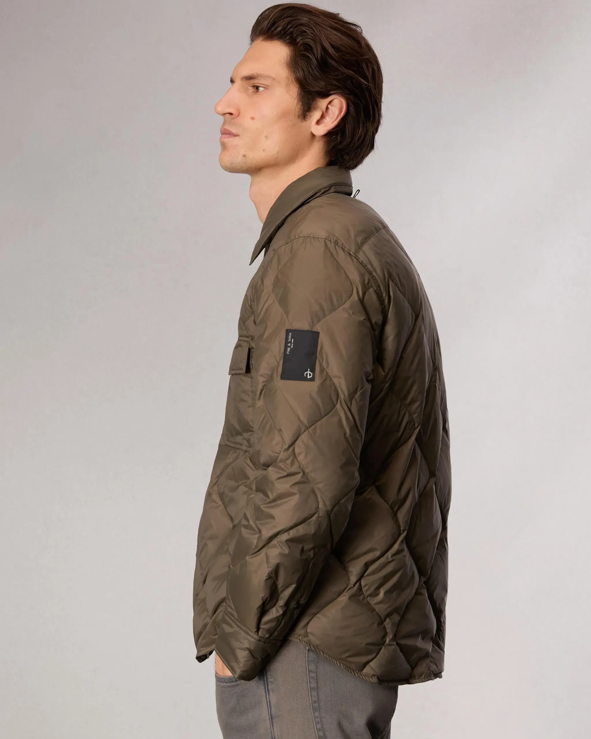 rag & bone Dane Down Shirt Jacket Gravel Cheap