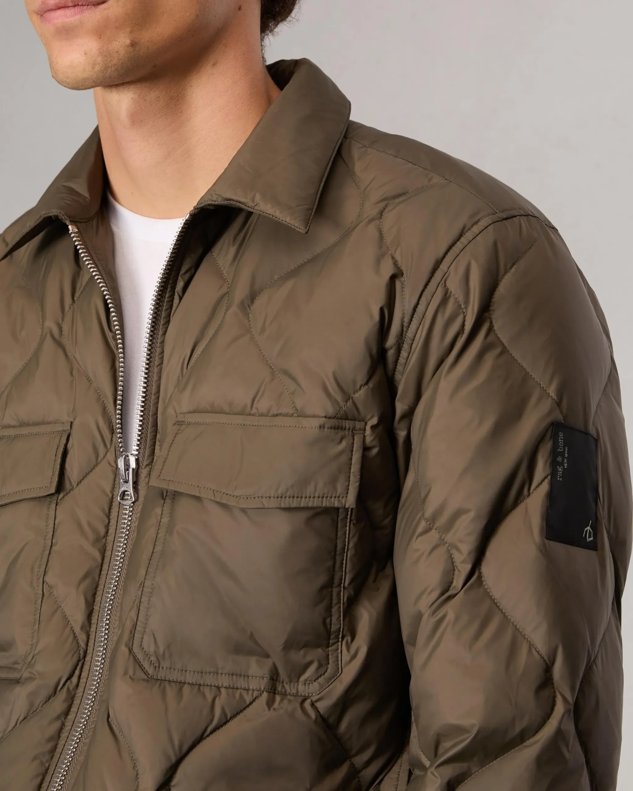 rag & bone Dane Down Shirt Jacket Gravel Cheap
