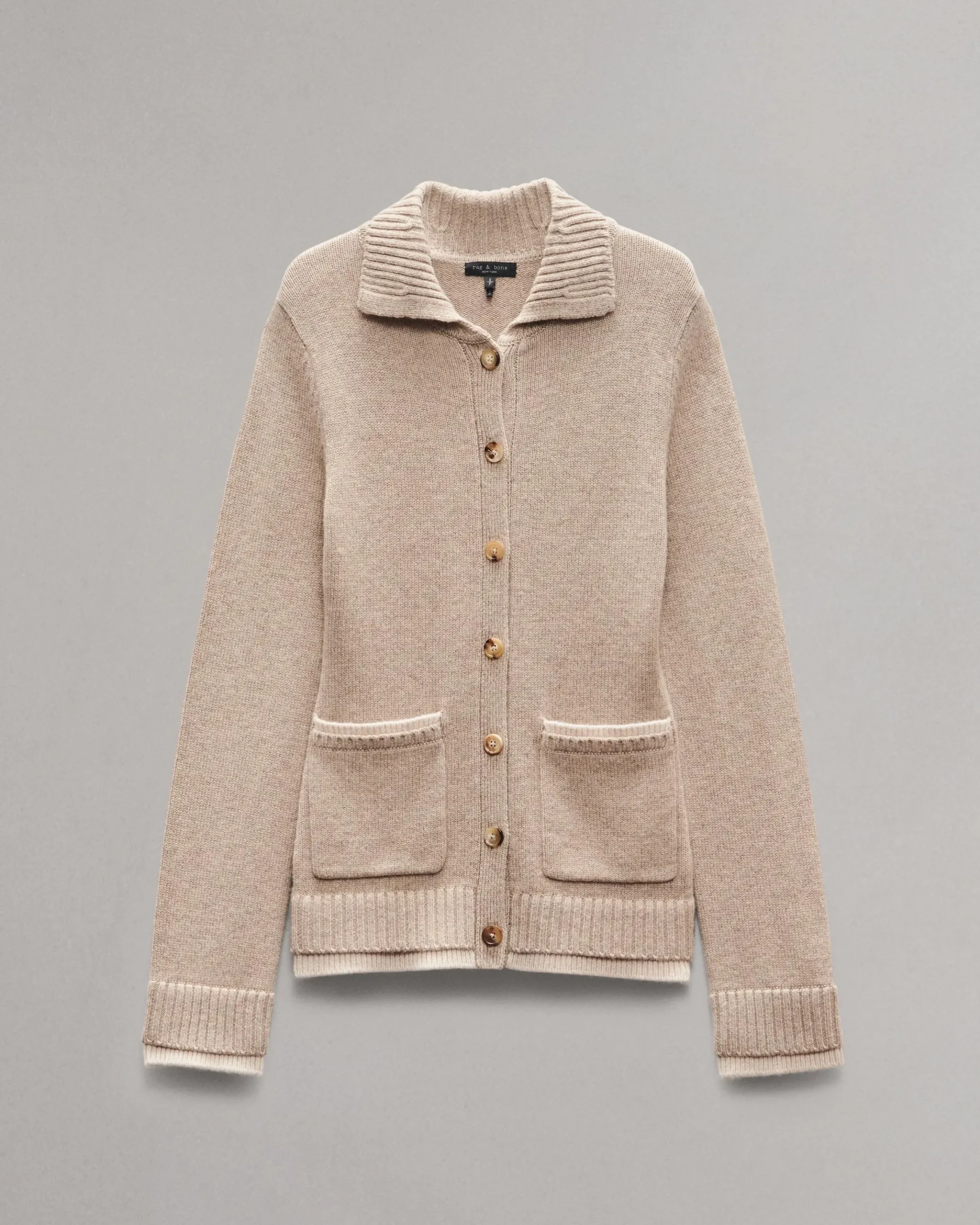 rag & bone Danica Wool-Cashmere Cardigan Oatmeal Cheap
