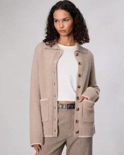 rag & bone Danica Wool-Cashmere Cardigan Oatmeal Cheap