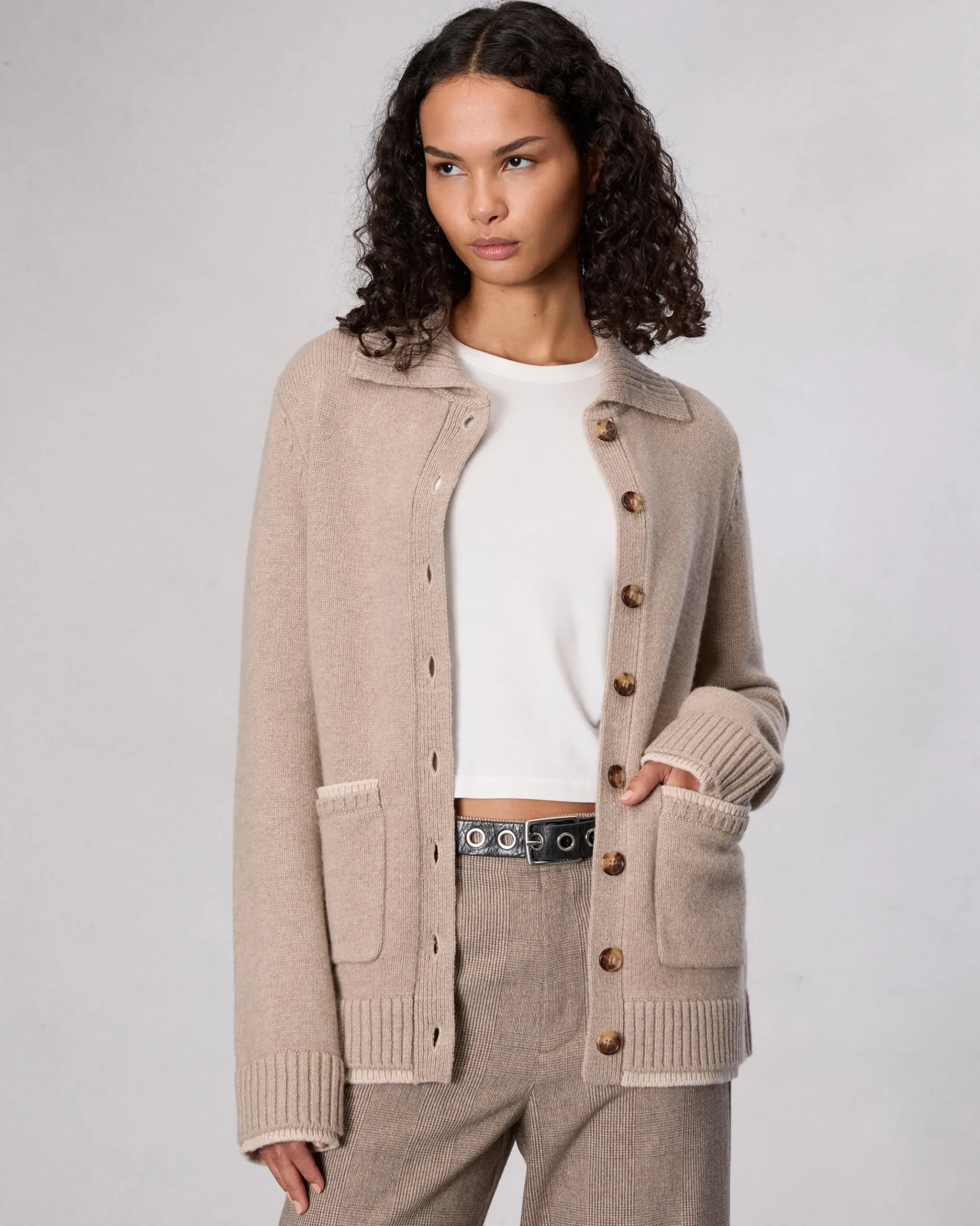 rag & bone Danica Wool-Cashmere Cardigan Oatmeal Cheap