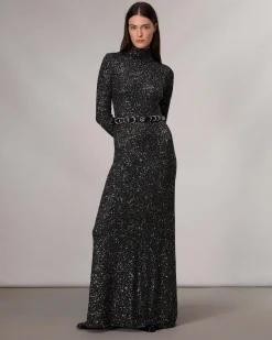 rag & bone Danni Sequined Maxi Dress Black Outlet