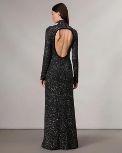 rag & bone Danni Sequined Maxi Dress Black Outlet