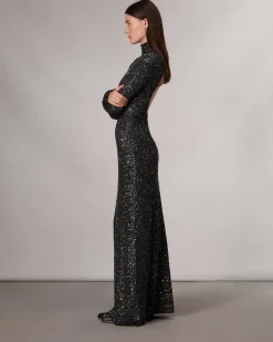 rag & bone Danni Sequined Maxi Dress Black Outlet