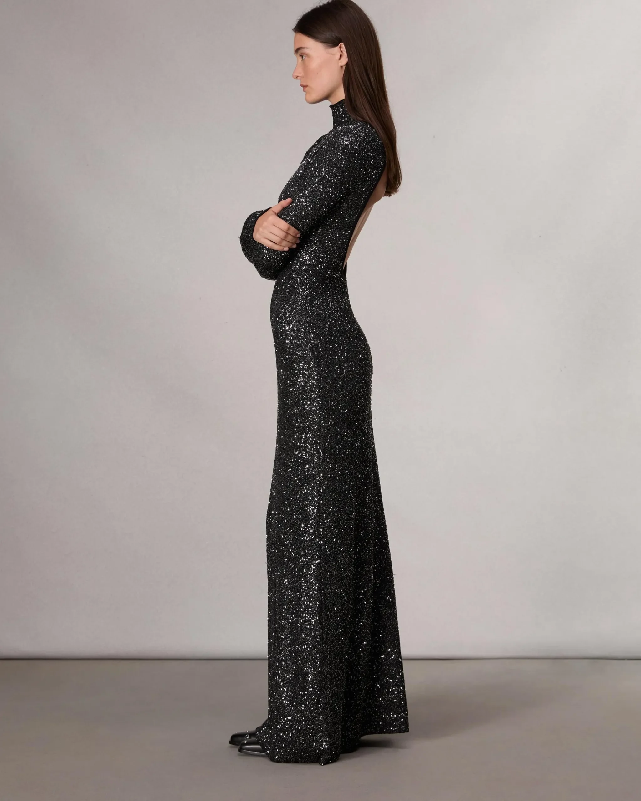 rag & bone Danni Sequined Maxi Dress Black Outlet