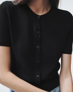 rag & bone Dina Cotton Cardigan Black Best Sale