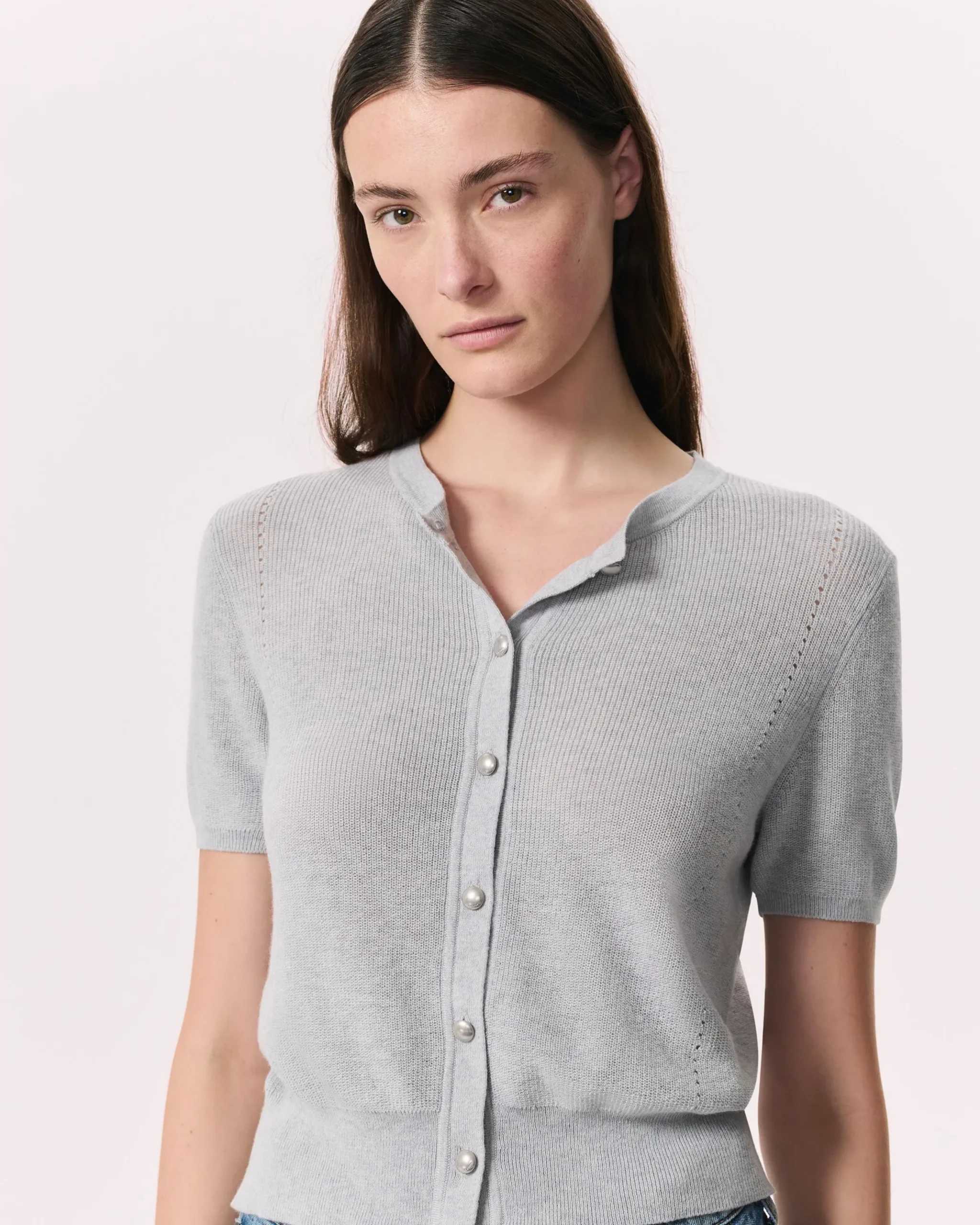 rag & bone Dina Cotton-Blend Cardigan Heather Grey Best