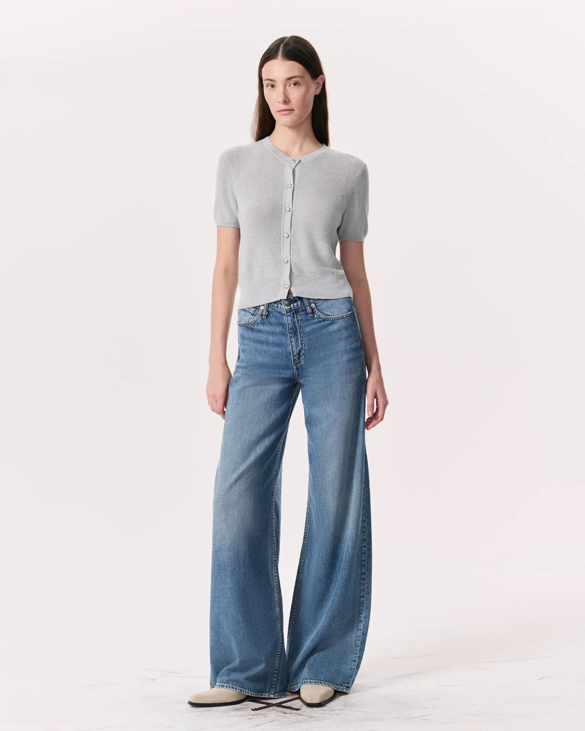 rag & bone Dina Cotton-Blend Cardigan Heather Grey Best