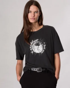 rag & bone Disco Boyfriend T-Shirt Black Multi Best Sale