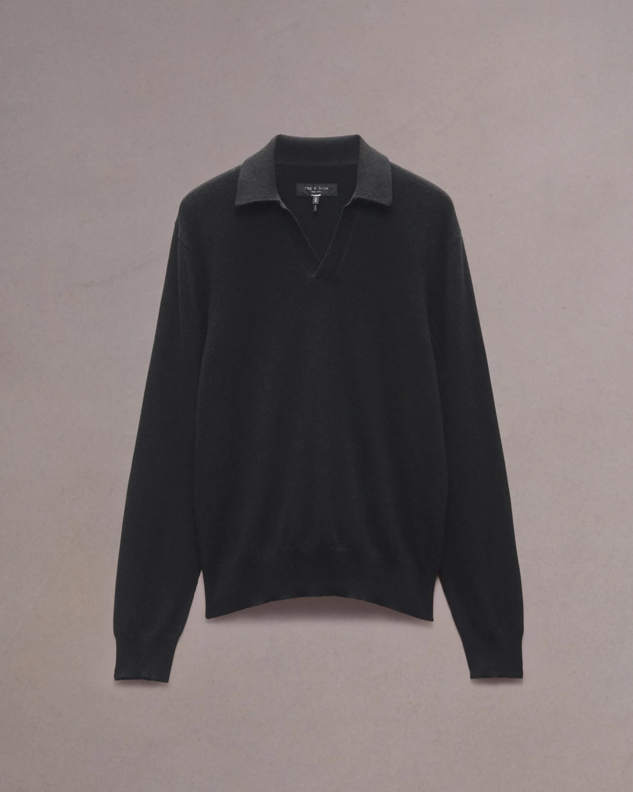 rag & bone Downing Cashmere Polo Black Discount