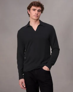 rag & bone Downing Cashmere Polo Black Discount