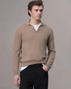 rag & bone Downing Cashmere Polo Desert Online