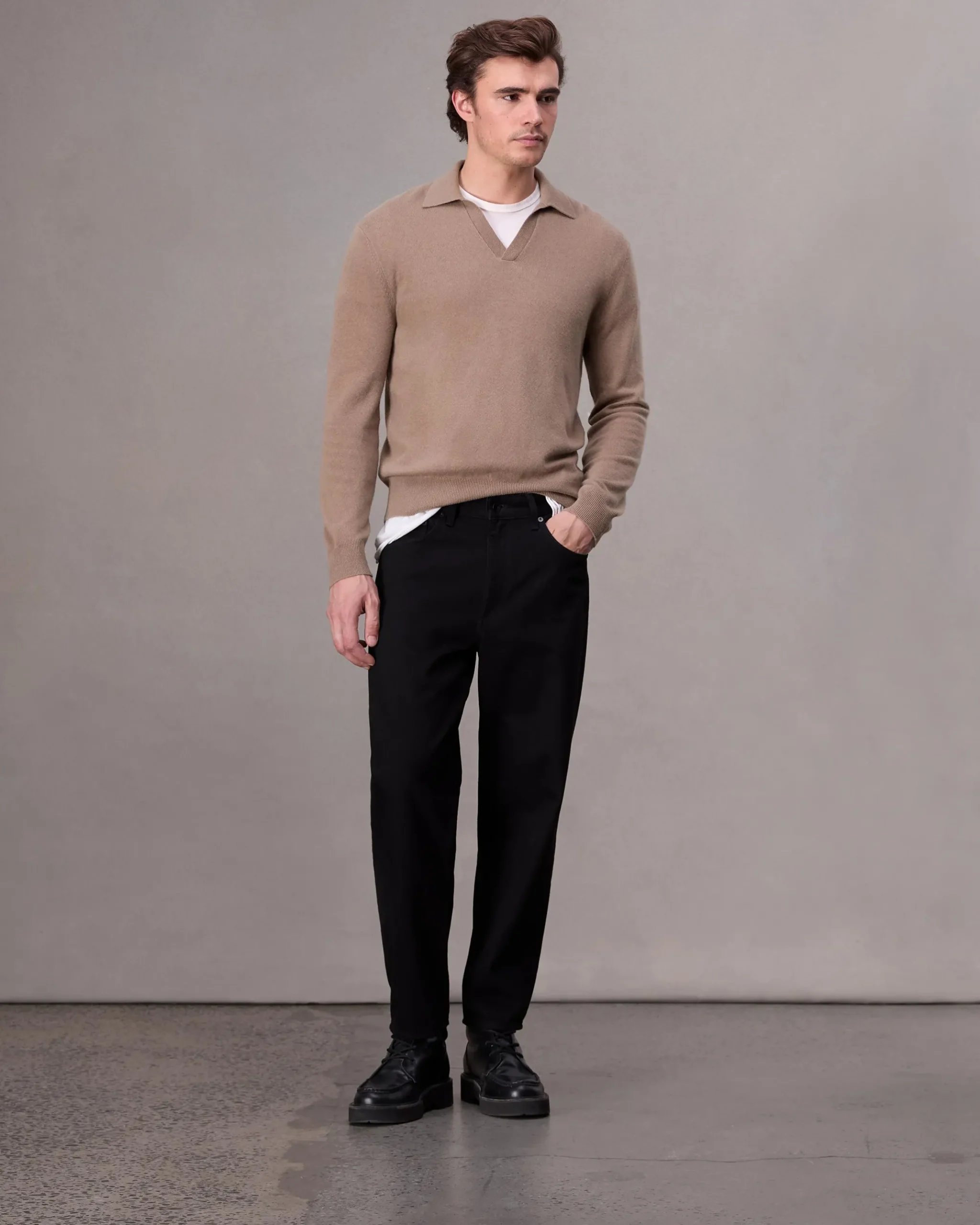 rag & bone Downing Cashmere Polo Desert Online