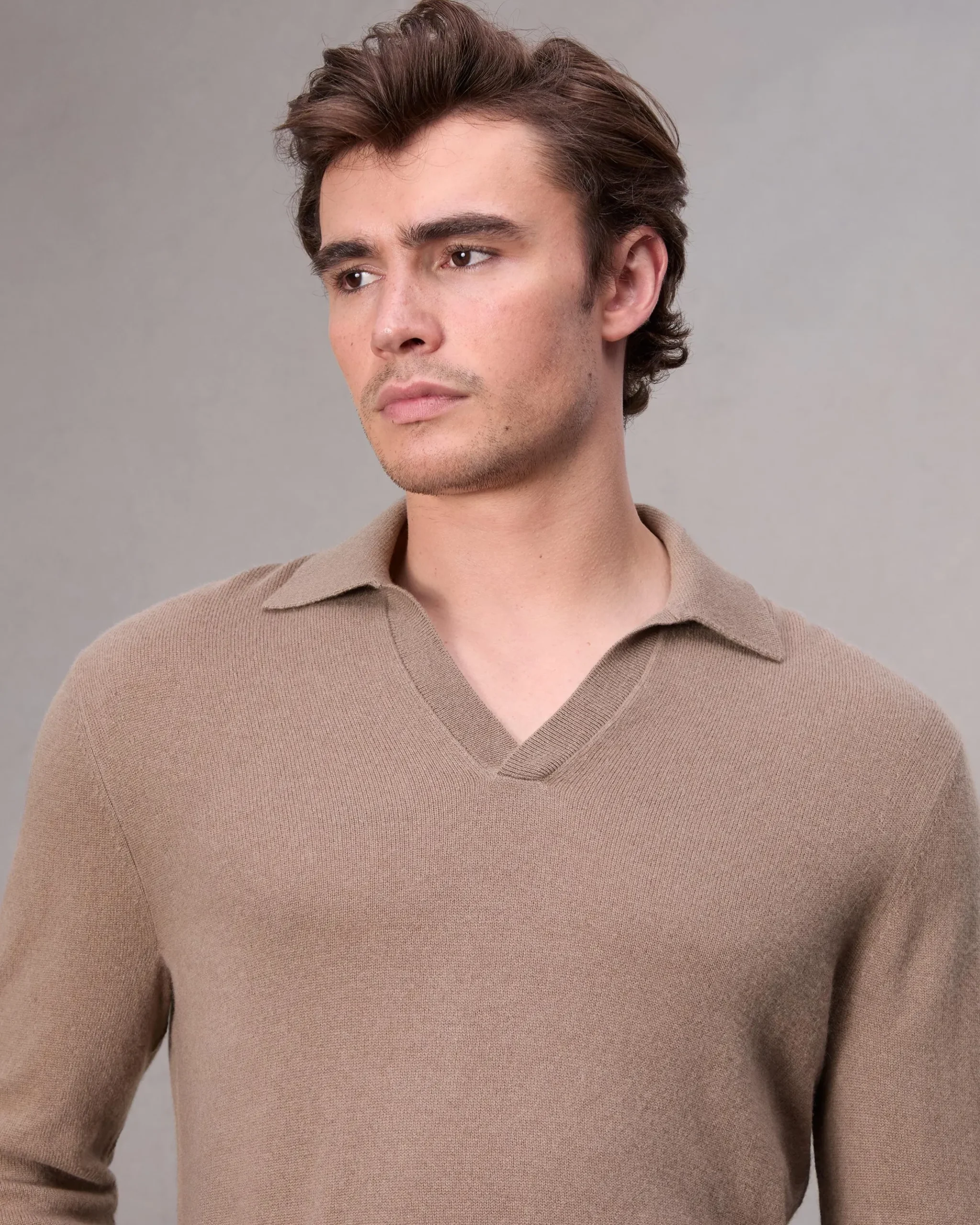 rag & bone Downing Cashmere Polo Desert Online
