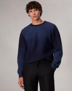 rag & bone Downing Crewneck Sweater Navy Multi Discount