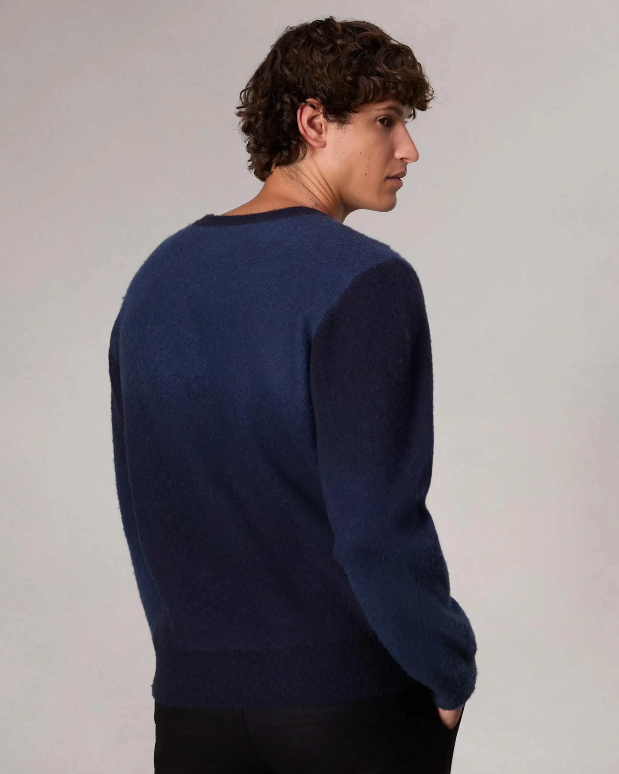 rag & bone Downing Crewneck Sweater Navy Multi Discount