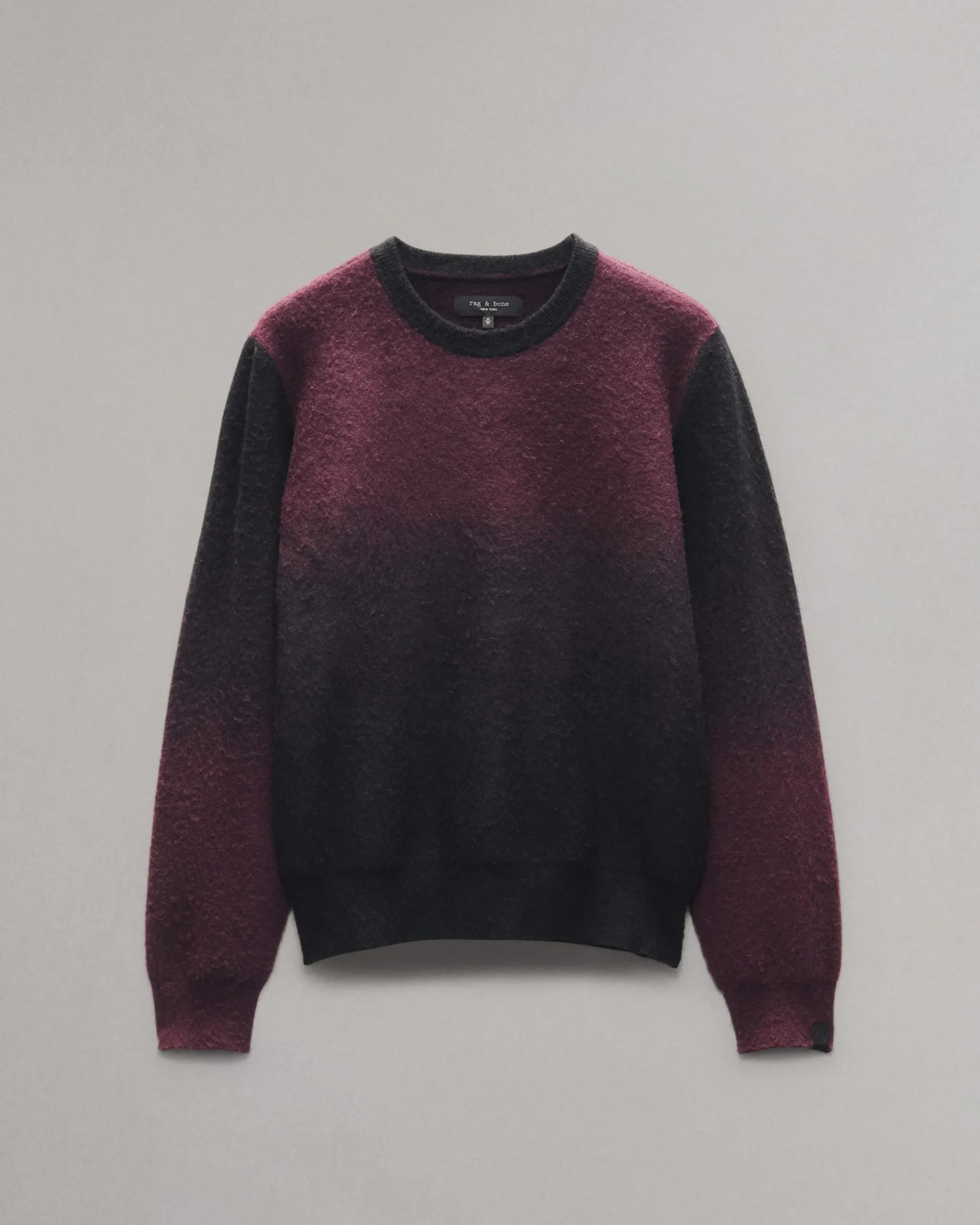 rag & bone Downing Crewneck Sweater Burgundy Multi Best