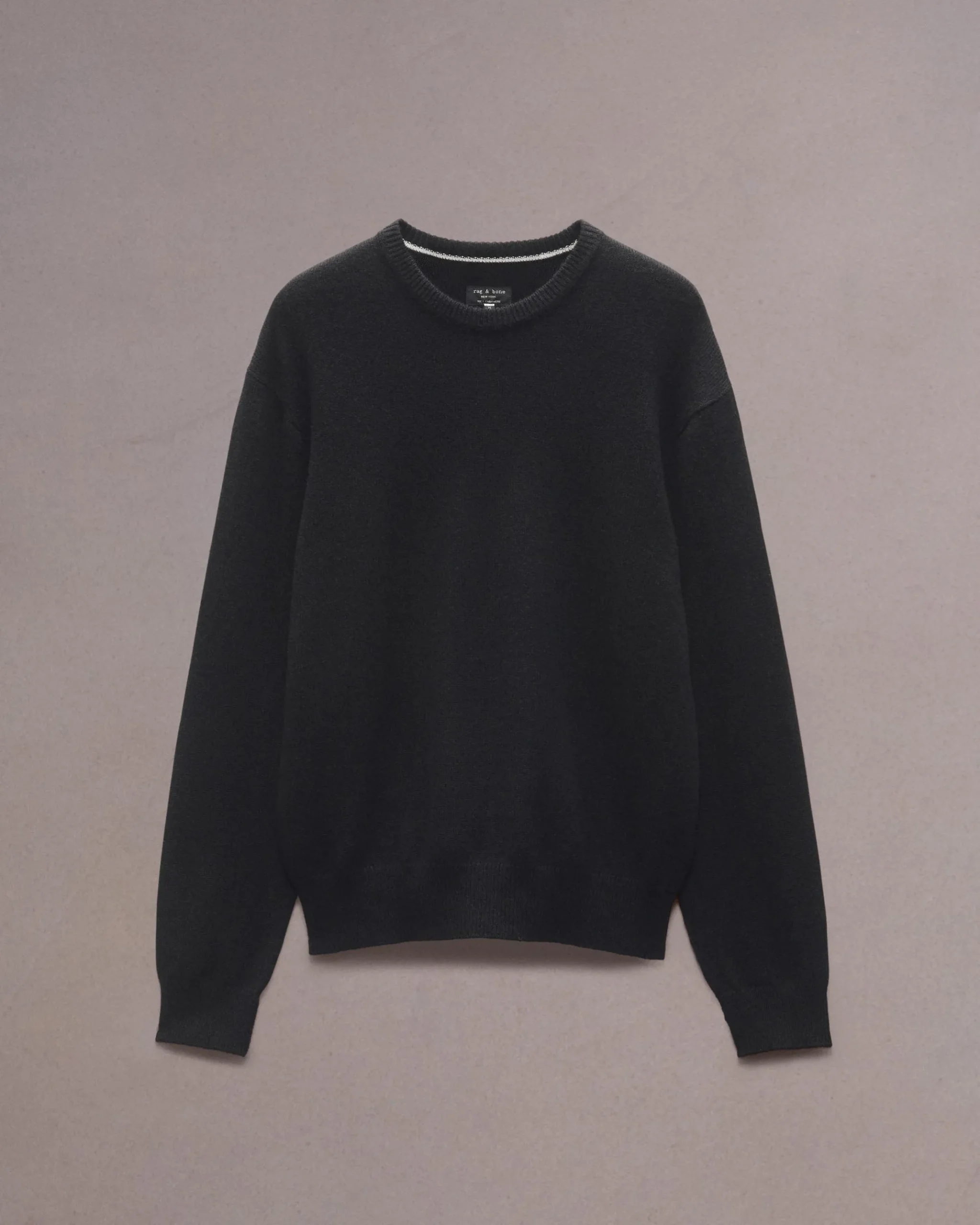 rag & bone Downing Relaxed Fit Cashmere Sweater Black Cheap
