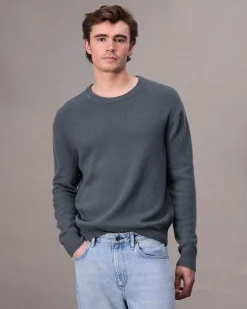 rag & bone Downing Relaxed Fit Cashmere Sweater Shark Blue Clearance
