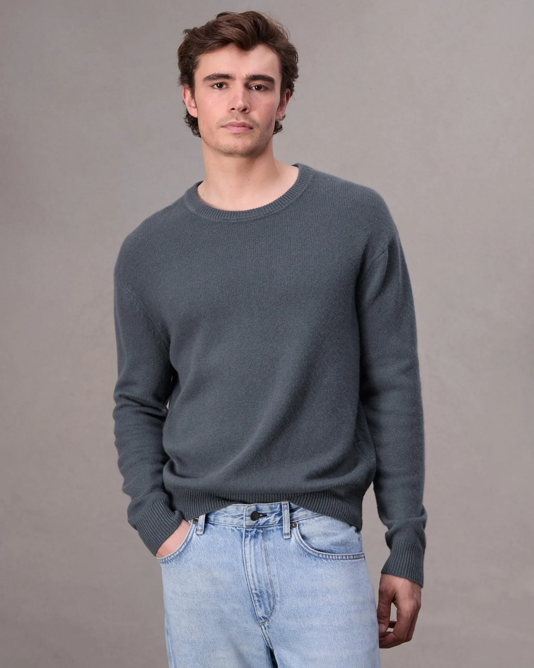 rag & bone Downing Relaxed Fit Cashmere Sweater Shark Blue Clearance