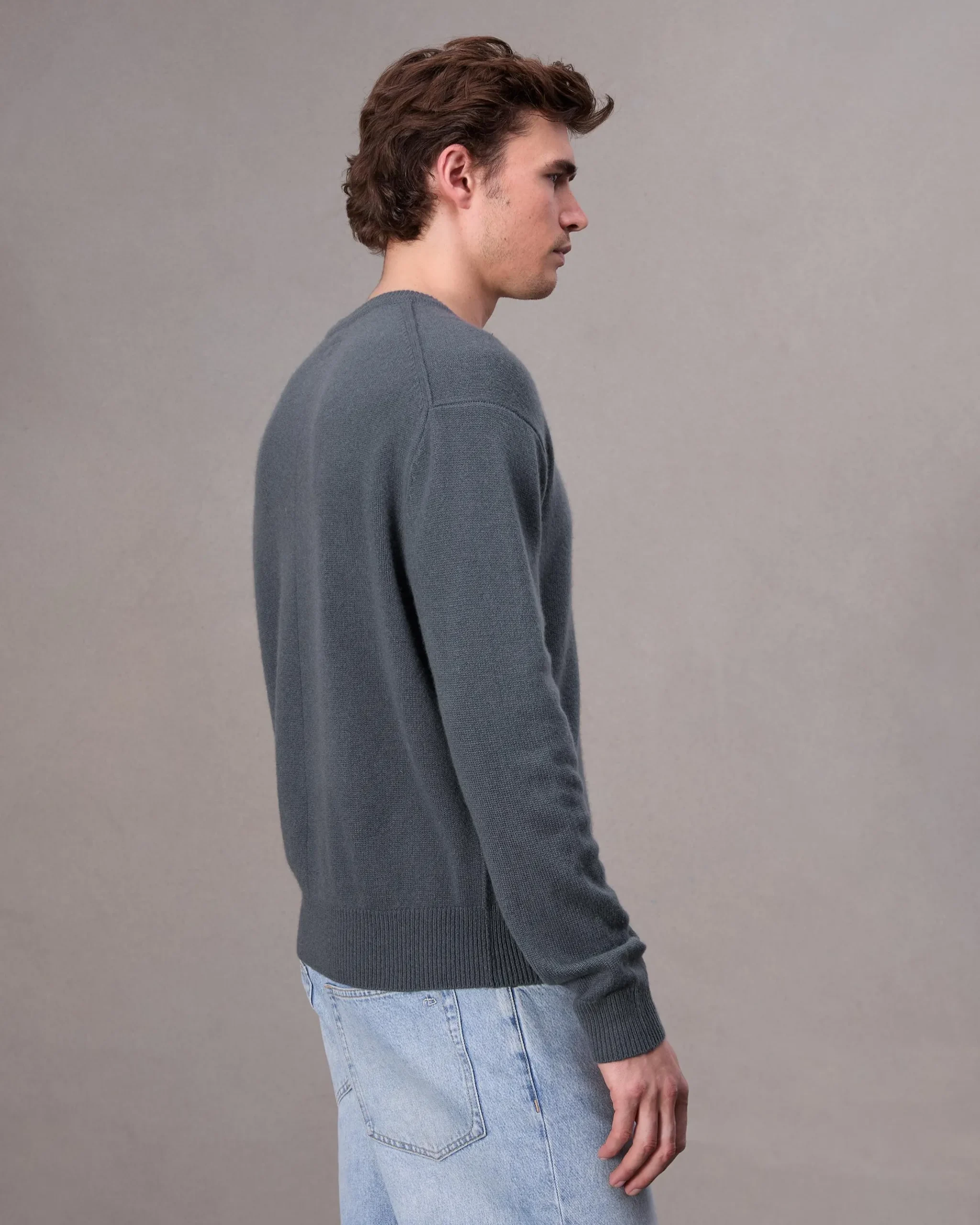rag & bone Downing Relaxed Fit Cashmere Sweater Shark Blue Clearance