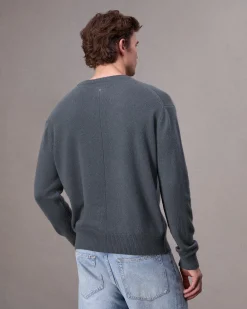 rag & bone Downing Relaxed Fit Cashmere Sweater Shark Blue Clearance
