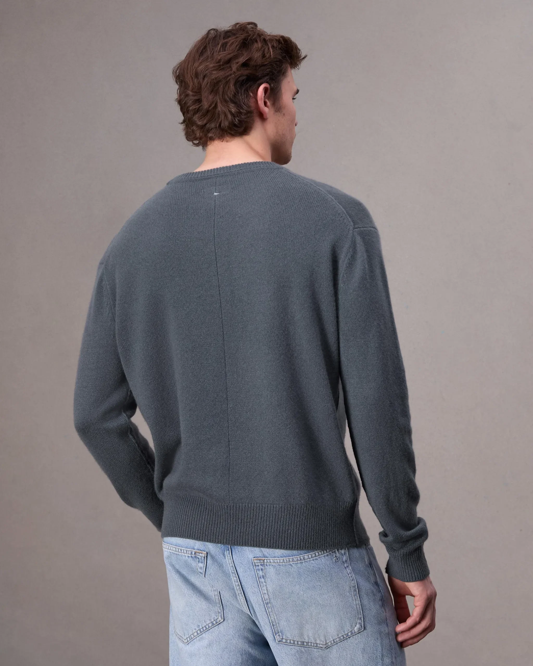 rag & bone Downing Relaxed Fit Cashmere Sweater Shark Blue Clearance