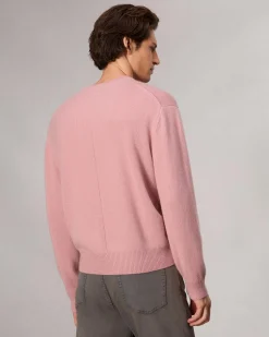 rag & bone Downing Relaxed Fit Cashmere Sweater Washed Rose Sale