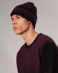 rag & bone Downing Wool-Blend Beanie Burgundy Multi Best Sale